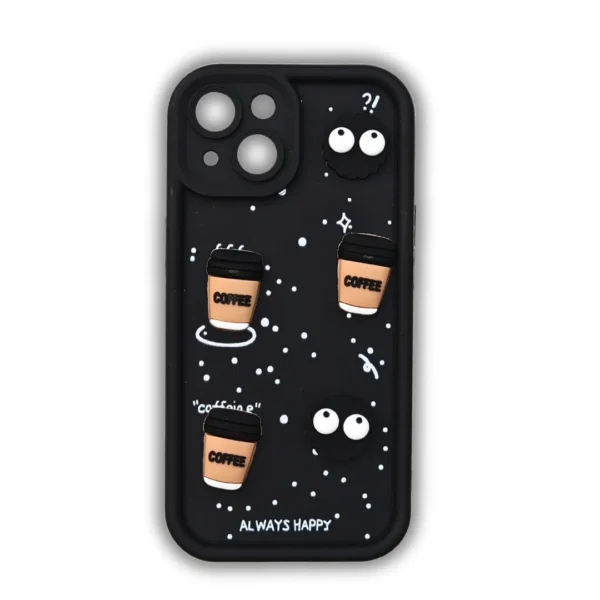 iPhone 15 Plus Coffee Case - 3D Coffee Silicon Case