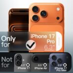 GenZcases Matte Case for iPhone 17 Pro 6.3-Inch, Shockproof Military Grade Drop Protection, Full Camera Lens Protection, Frosted Translucent Back Minimalist Phone Cover (Orange) - Image 3