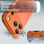 GenZcases Matte Case for iPhone 17 Pro 6.3-Inch, Shockproof Military Grade Drop Protection, Full Camera Lens Protection, Frosted Translucent Back Minimalist Phone Cover (Orange) - Image 4