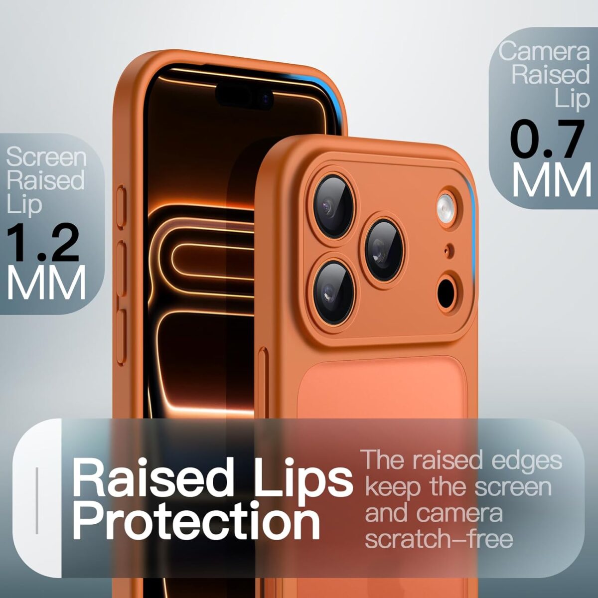 GenZcases Matte Case for iPhone 17 Pro 6.3-Inch, Shockproof Military Grade Drop Protection, Full Camera Lens Protection, Frosted Translucent Back Minimalist Phone Cover (Orange) - Image 6